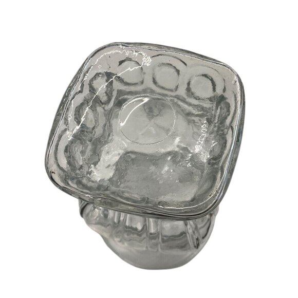 Vintage Clear Glass Vase With Embossed Textured Design For Home Decor Or Floral - Picture 3 of 6